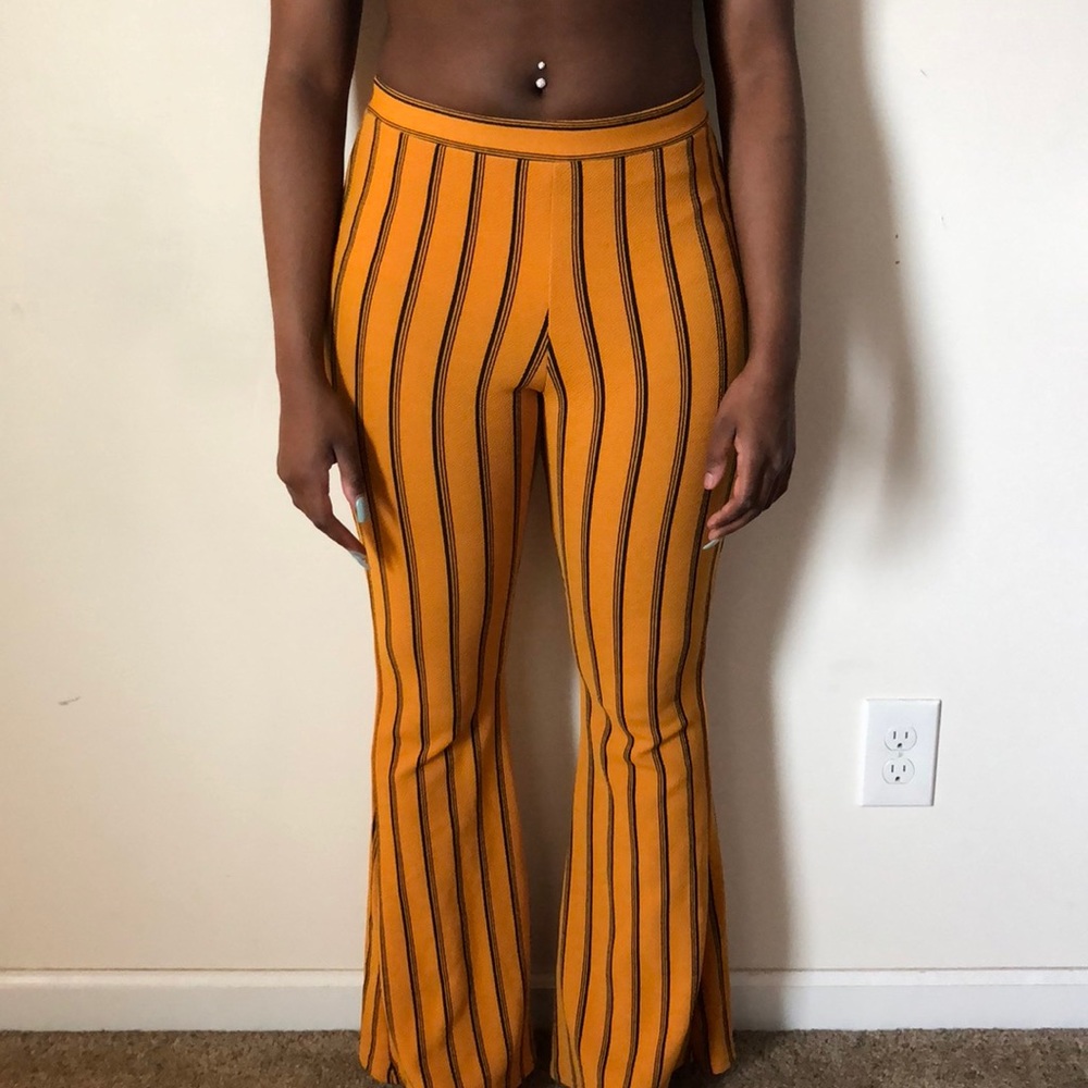 Stripe flare pants